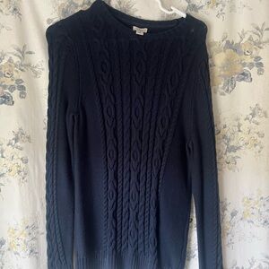 L.L. Bean Navy Cable Knit Sweater